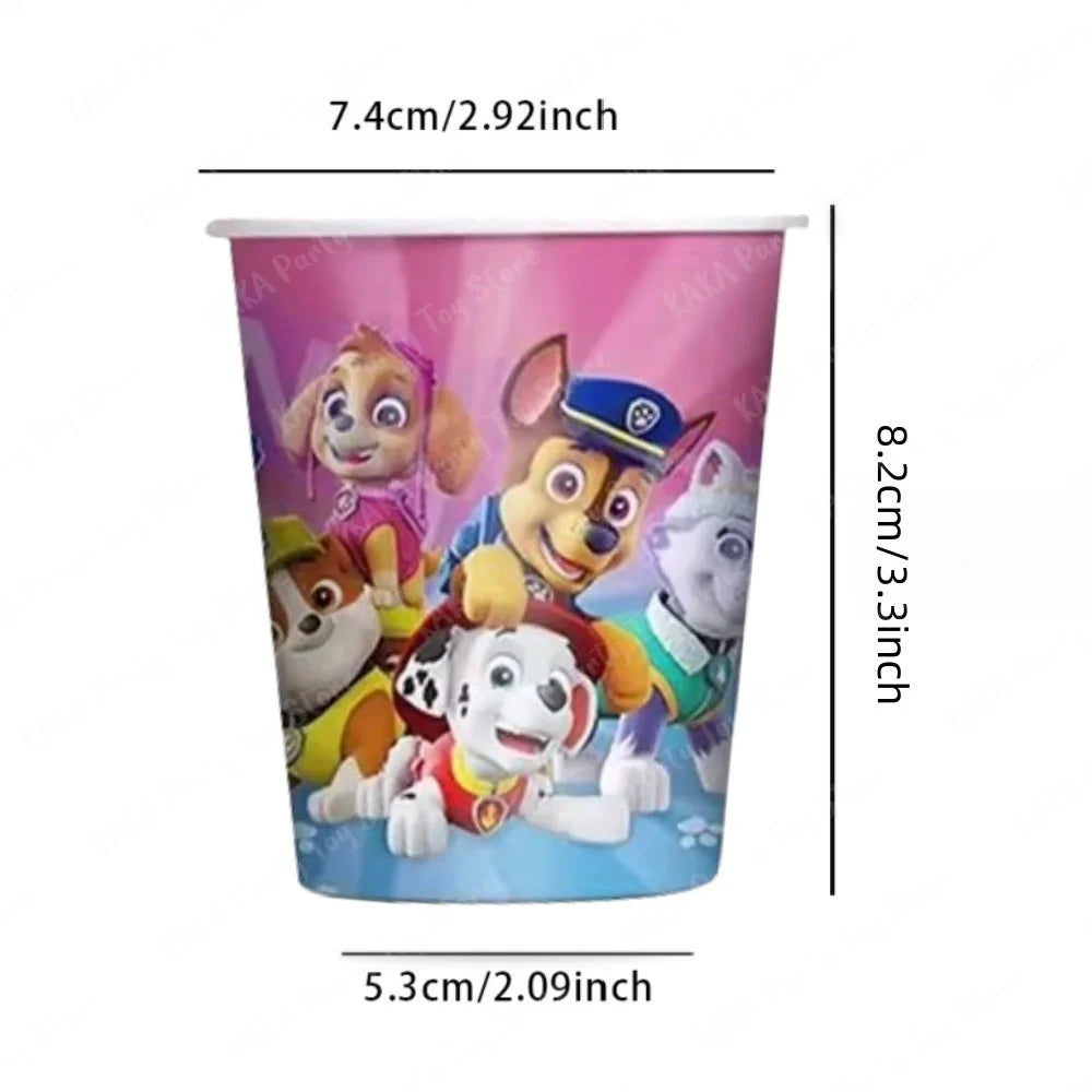 10/20/30Pcs Paw Patrol Cup Cartoon 9 oz Disposable Cups