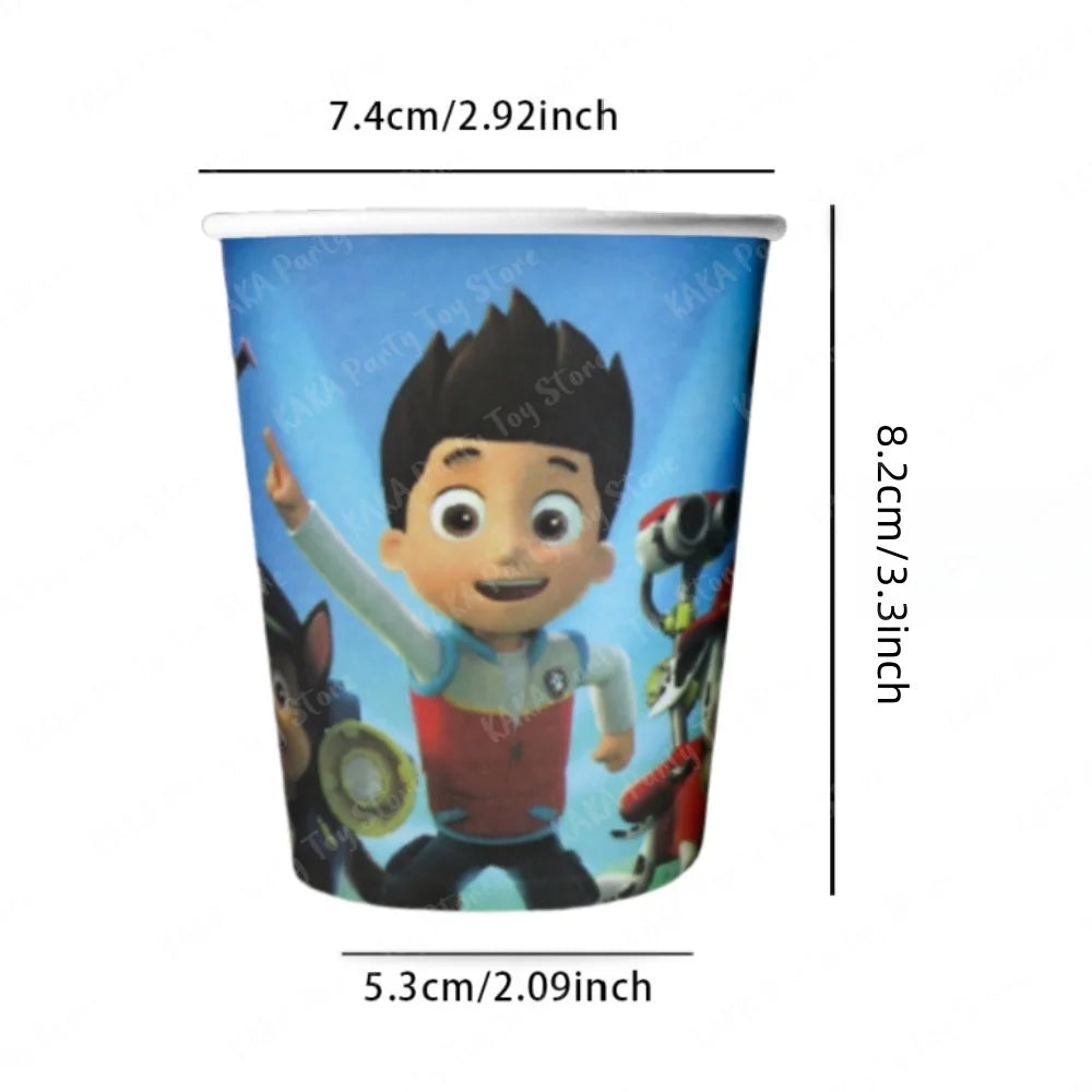 10/20/30Pcs Paw Patrol Cup Cartoon 9 oz Disposable Cups