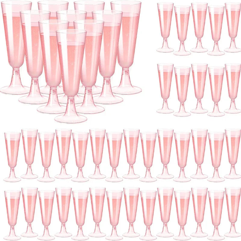25pcs 150ml Disposable Cups Sparkling Champagne Flutes