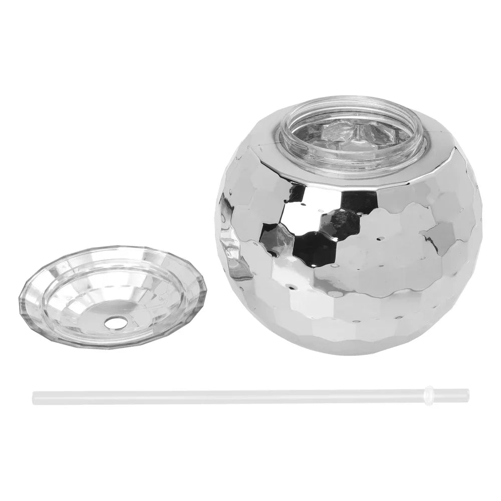 600ml Creative Disco Ball Cups with Lid and Straw Tumbler