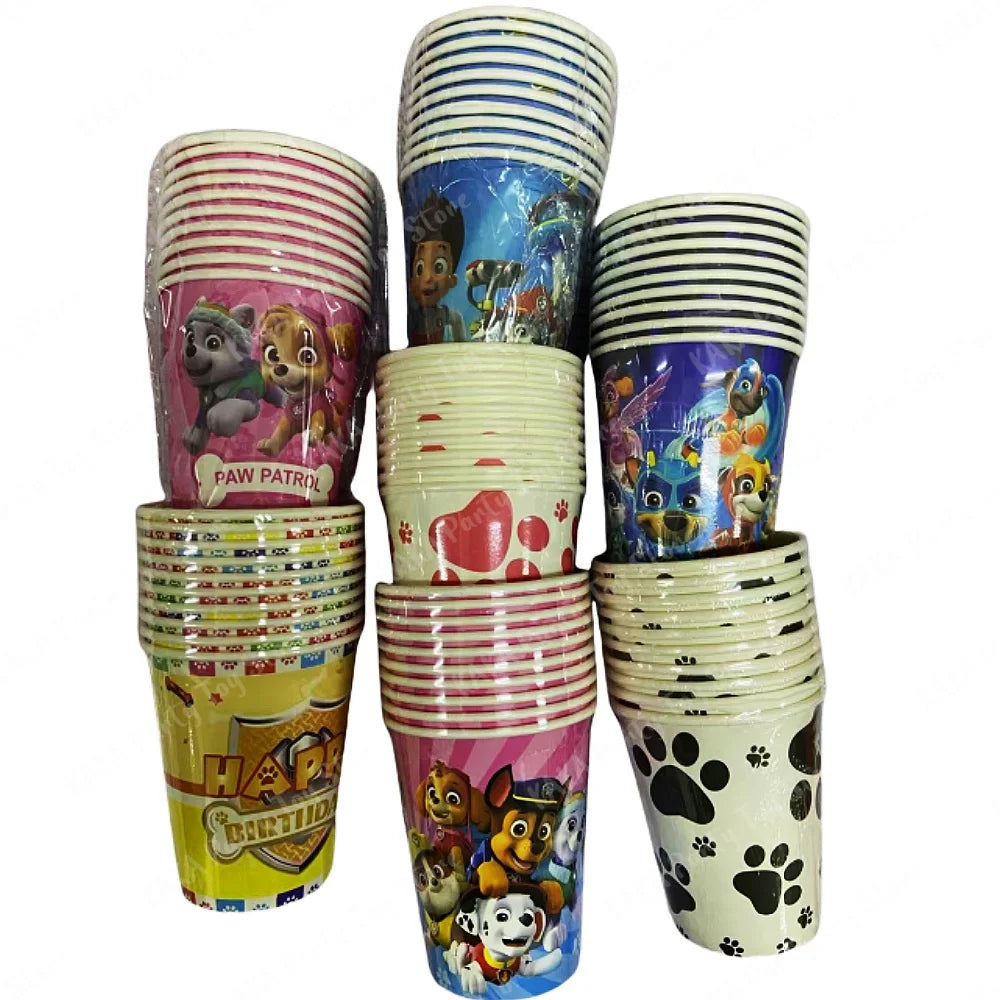 10/20/30Pcs Paw Patrol Cup Cartoon 9 oz Disposable Cups