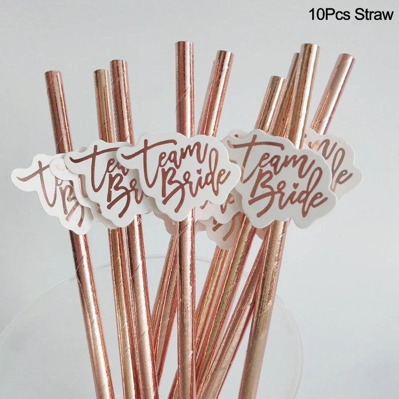 Team Bride Tribe Cups Plastic Drinking Cup Rose Gold Wedding