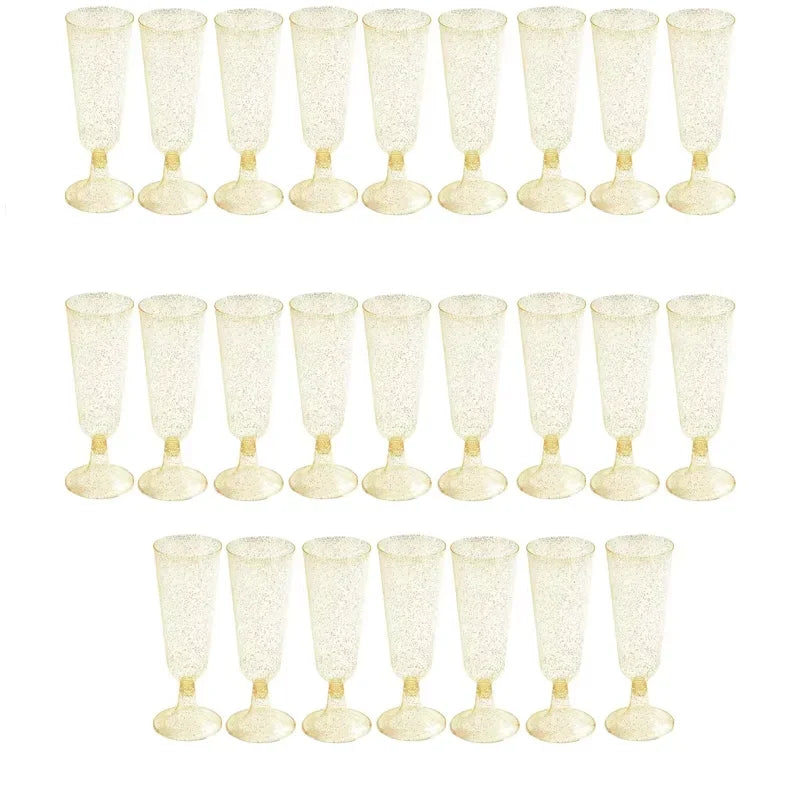 25pcs 150ml Disposable Cups Sparkling Champagne Flutes
