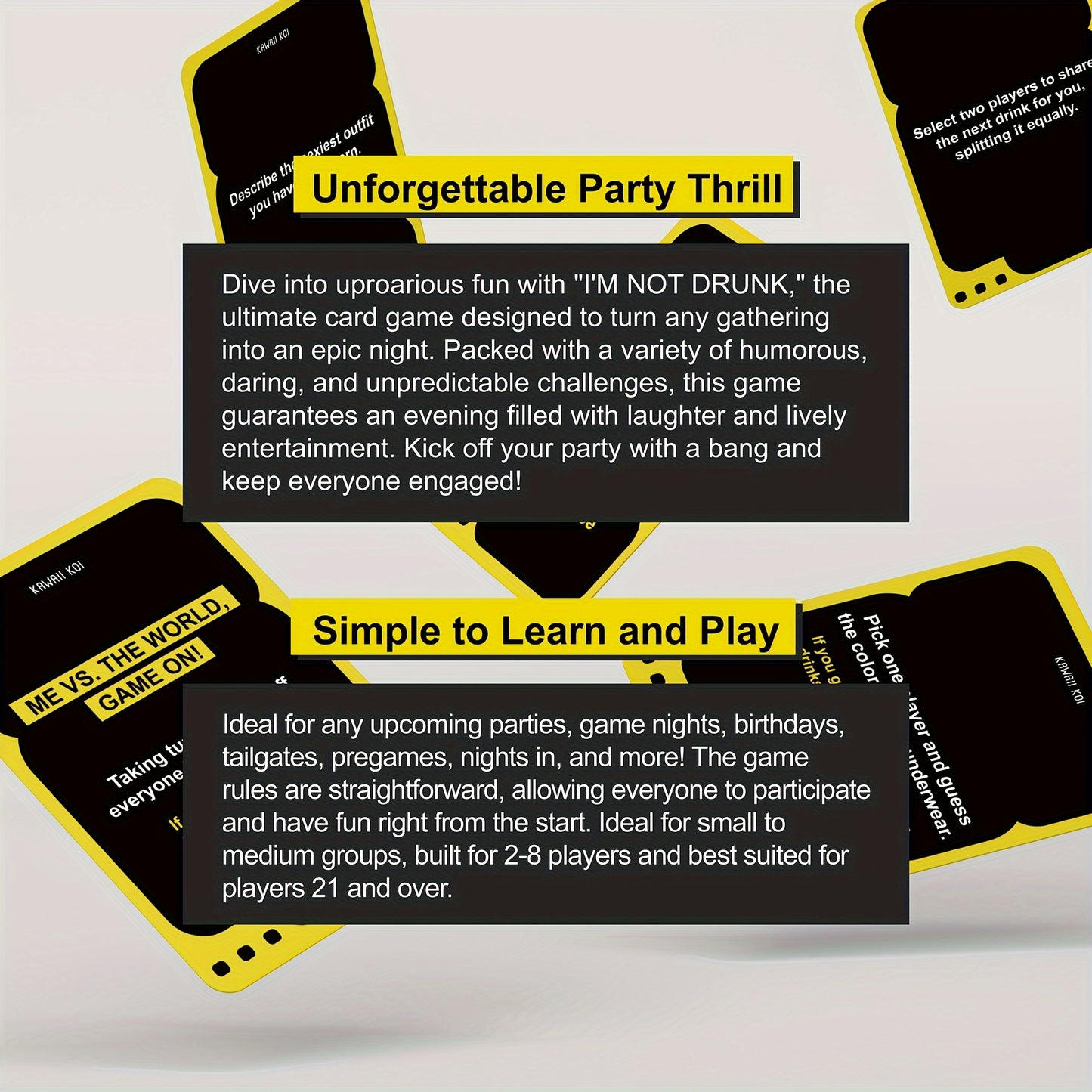 Secret Revealing I'm Not Drunk Card Game for Parties