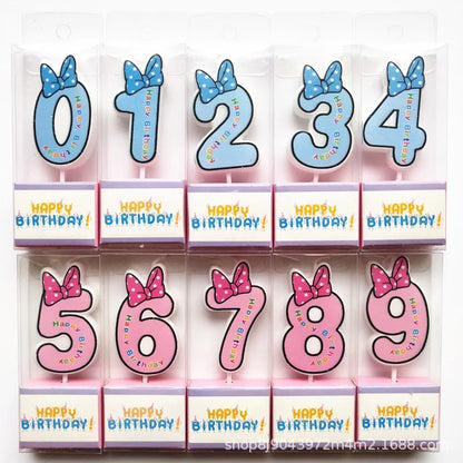 Hot Happy Birthday Number 0-9 Candles Mickey Minnie Mouse Topper