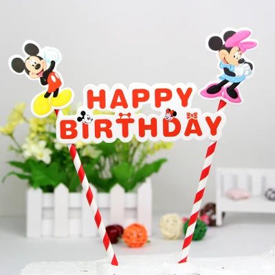 Hot Happy Birthday Number 0-9 Candles Mickey Minnie Mouse Topper