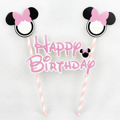 Hot Happy Birthday Number 0-9 Candles Mickey Minnie Mouse Topper