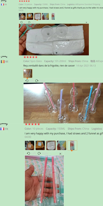 Dick Shot Glasses Pik Glas Cocktail Martini Mug Set