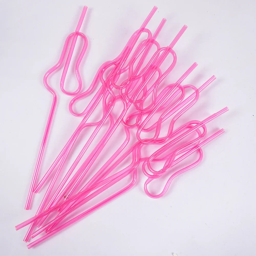 10Pcs Funny Penis Drinking Straws for Bachelorette Party Decor