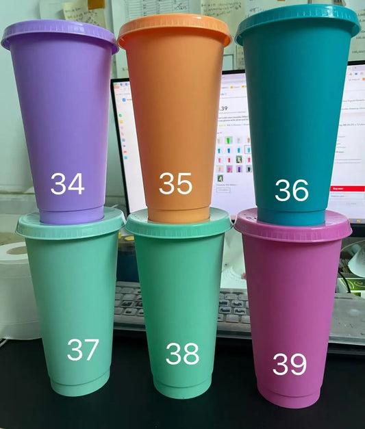 700ml 710ml or 24oz plastic cup assorted, reusable cold cup colored cup colored straw cup glasses with straw and lid
