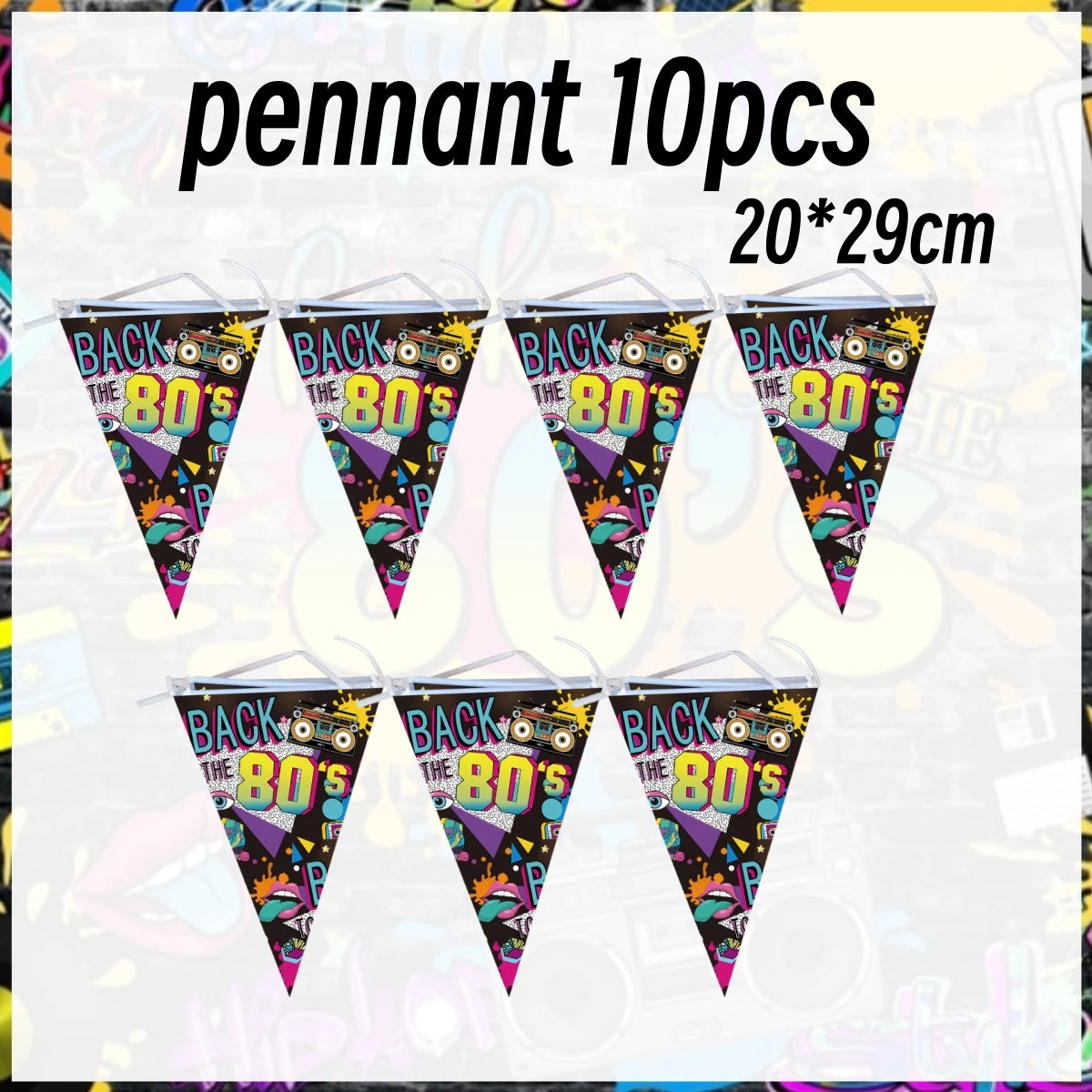 Hip Hop 80s Birthday Party Decoration 1980s Tableware Supplies
