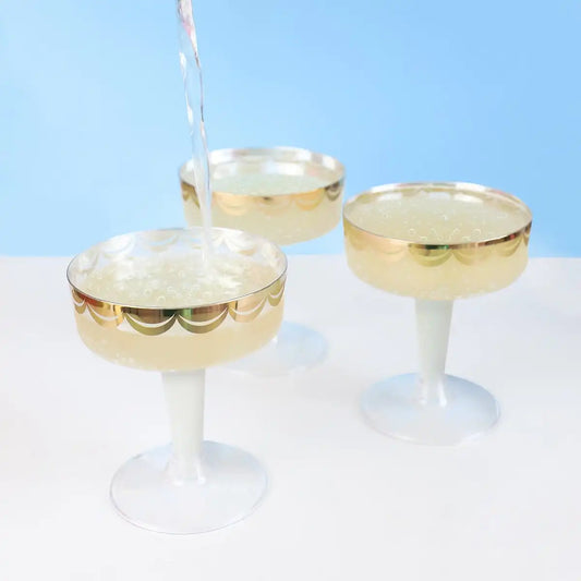 Packed Party Pop The Champagne 5.5 OZ Clear Plastic Coupe Set