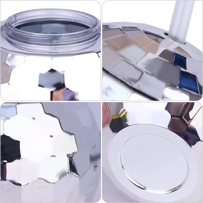 600ml Creative Disco Ball Cups with Lid and Straw Tumbler