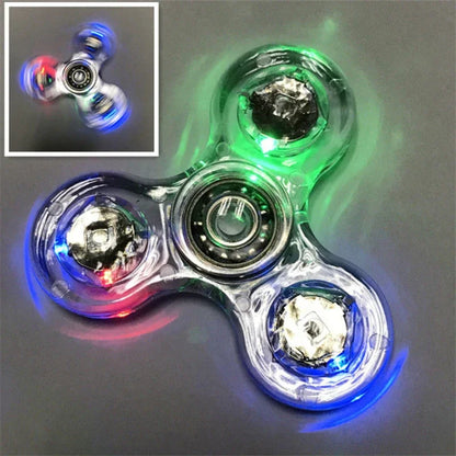 Luminous LED Light Fidget Spinner Glow in Dark EDC Toys