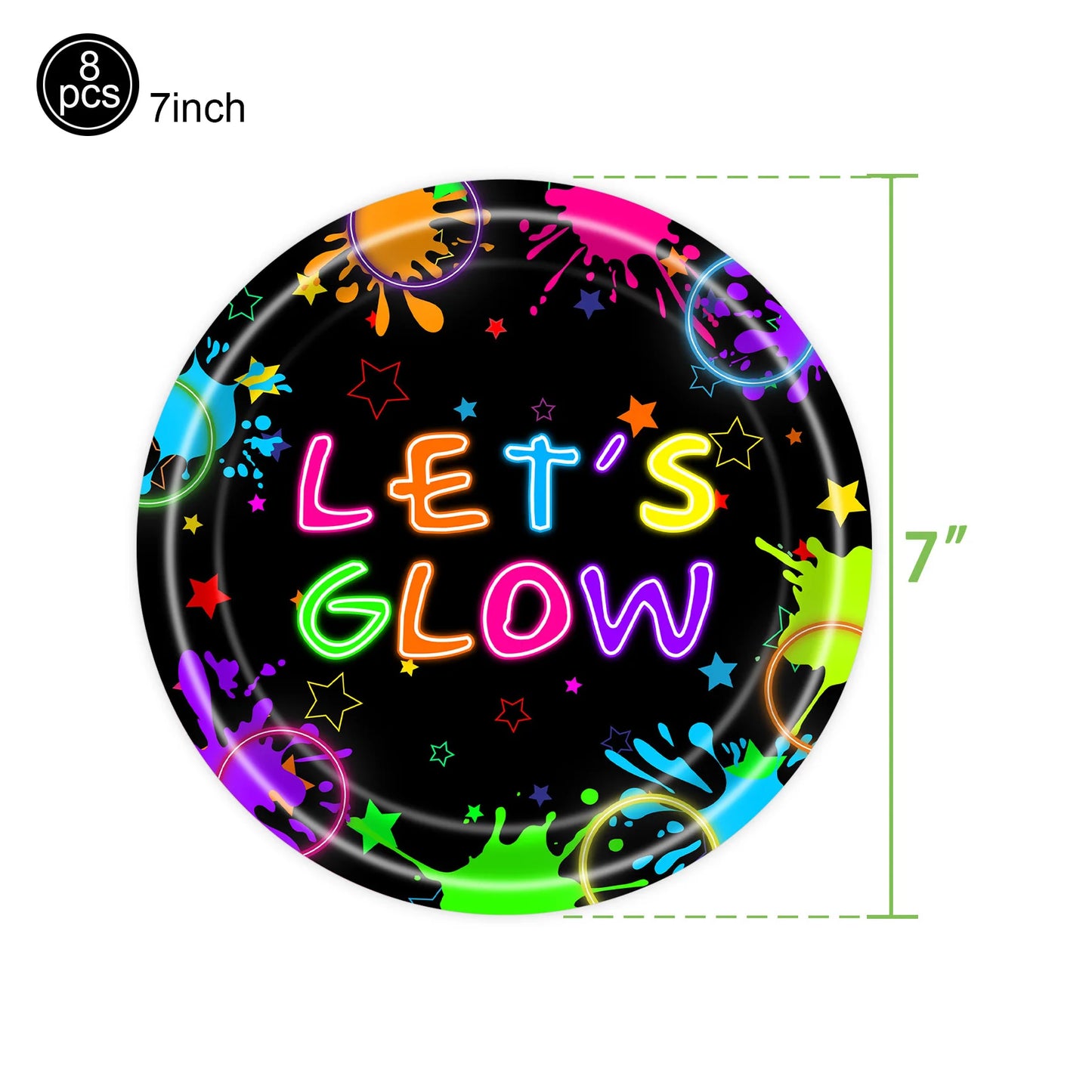Neon Party Supplies Let Glow Party Decorations Plates Cups