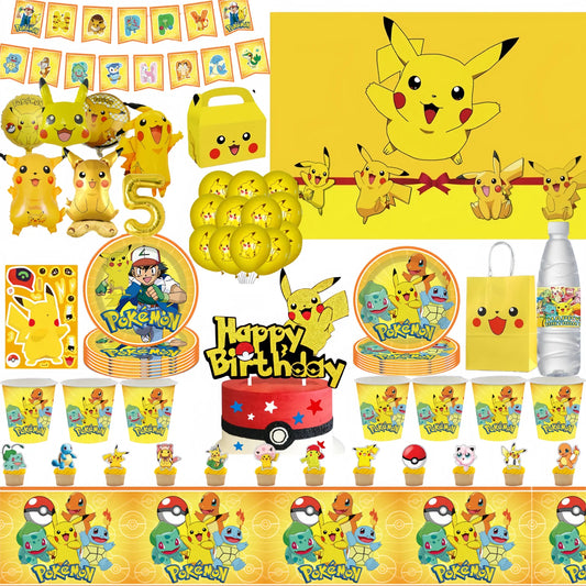 Pokemon Birthday Party Decorations Pikachu DIY Sticker Tableware