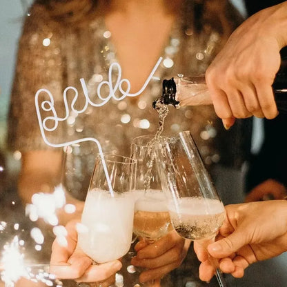 1Set Bridal Shower Straws Love Heart Drinking Straw Gift