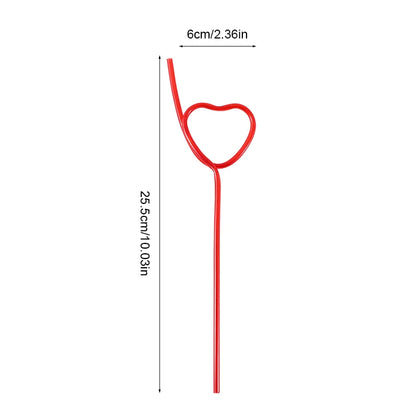 1Set Bridal Shower Straws Love Heart Drinking Straw Gift