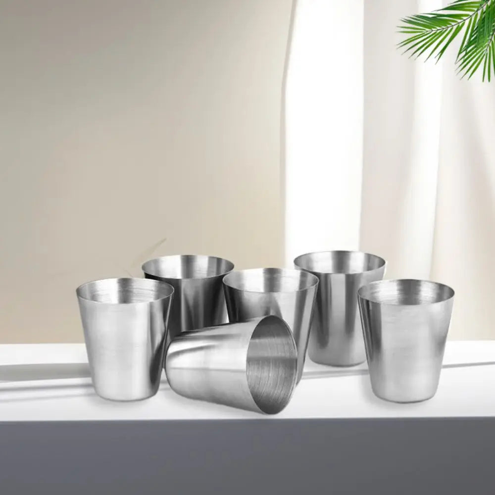 6Pcs/Set Outdoor Practical Travel Stainless Steel Cups Mini Set
