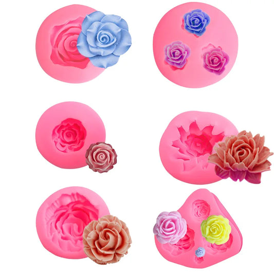 1PC 3D Beautiful Roses Silicone Mold for Cake and Soap