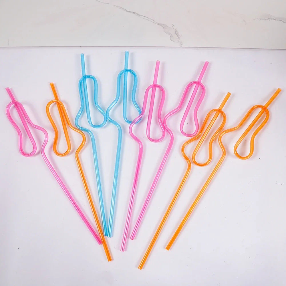 10Pcs Funny Penis Drinking Straws for Bachelorette Party Decor