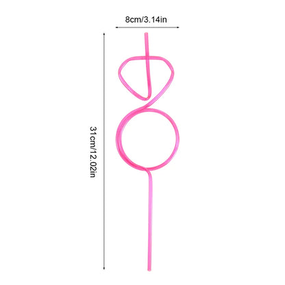 1Set Bridal Shower Straws Love Heart Drinking Straw Gift